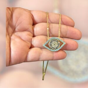 Gold Plated Evil Eye Necklace